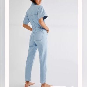 Free People We the Free Light Blue Denim Marci Coverall